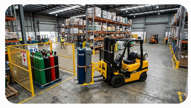 Industrial gas warehouse
